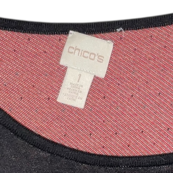 Chico's Black Floral Blouse Size 1 (M
8-10) - Picture 2 of 4